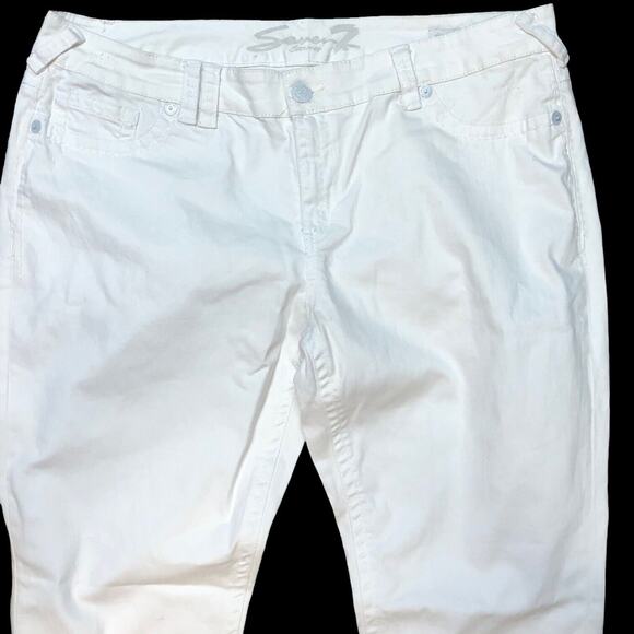 Seven 7 White Denim Jeans Embellished Pockets Casual Everyday Size 10 - Picture 2 of 11